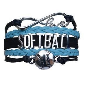 Girls Softball Bracelet - Black & Blue